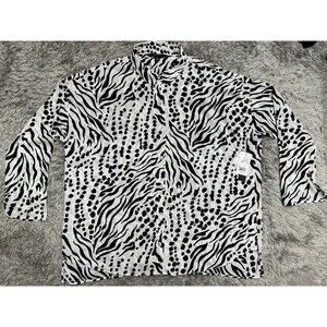 IMNYC Isaac Mizrahi buttons blouse Long Sleeve Blouse Size L NWT